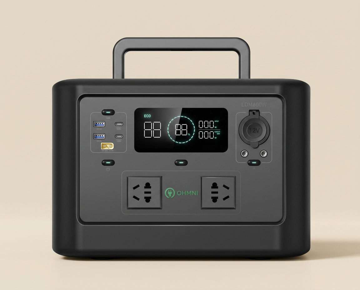 Ohmni Trek 600 powerstation: Compact, 12 aansluitingen, 600 W